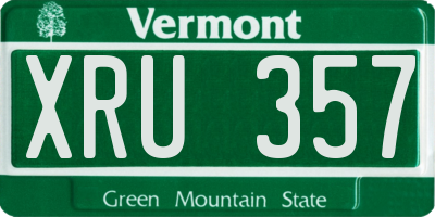VT license plate XRU357