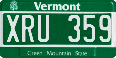VT license plate XRU359