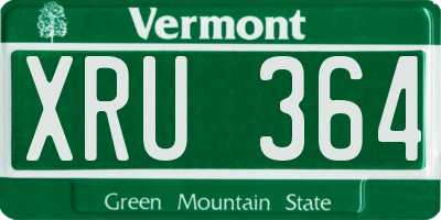 VT license plate XRU364