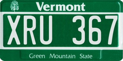 VT license plate XRU367