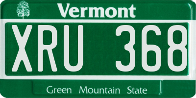VT license plate XRU368