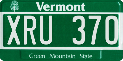 VT license plate XRU370