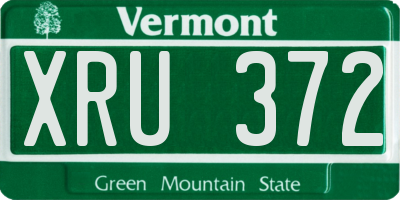 VT license plate XRU372