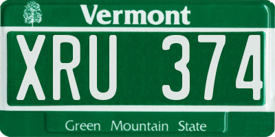 VT license plate XRU374