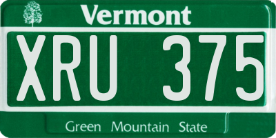VT license plate XRU375