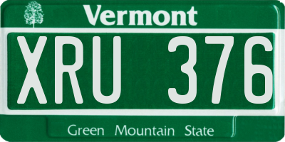VT license plate XRU376
