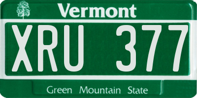 VT license plate XRU377