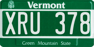 VT license plate XRU378