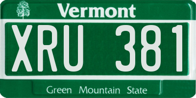 VT license plate XRU381
