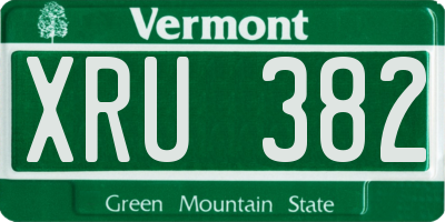 VT license plate XRU382