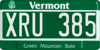 VT license plate XRU385