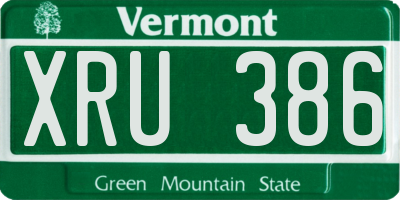 VT license plate XRU386