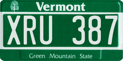VT license plate XRU387