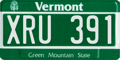 VT license plate XRU391