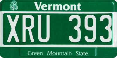 VT license plate XRU393