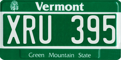 VT license plate XRU395