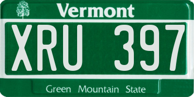 VT license plate XRU397