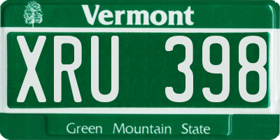 VT license plate XRU398