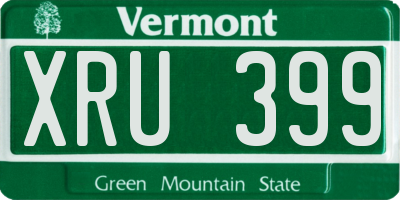 VT license plate XRU399