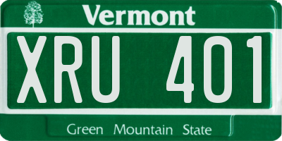 VT license plate XRU401