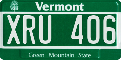 VT license plate XRU406