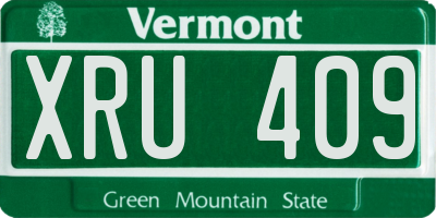 VT license plate XRU409