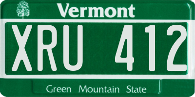 VT license plate XRU412