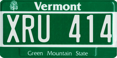 VT license plate XRU414