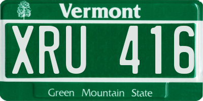 VT license plate XRU416