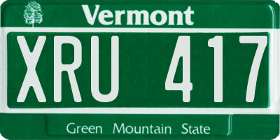VT license plate XRU417