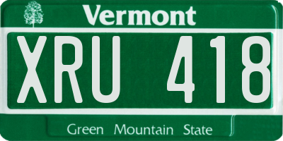 VT license plate XRU418