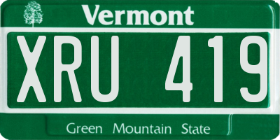 VT license plate XRU419