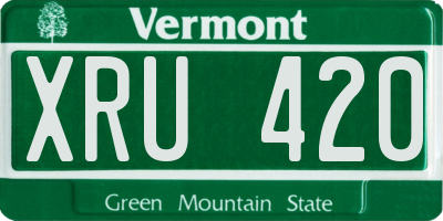 VT license plate XRU420
