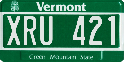 VT license plate XRU421
