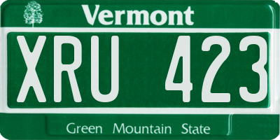 VT license plate XRU423