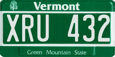 VT license plate XRU432