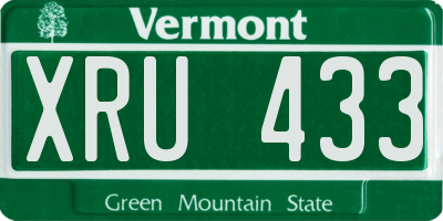 VT license plate XRU433