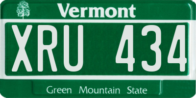 VT license plate XRU434