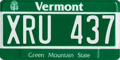 VT license plate XRU437