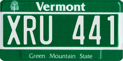 VT license plate XRU441