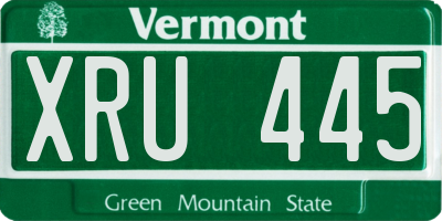 VT license plate XRU445