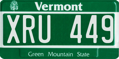 VT license plate XRU449