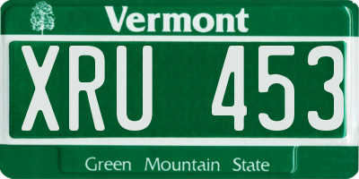 VT license plate XRU453