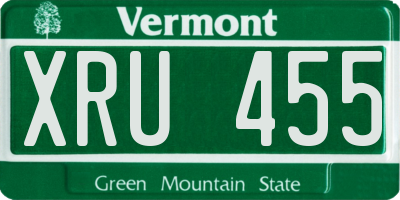 VT license plate XRU455
