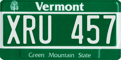 VT license plate XRU457