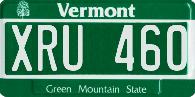 VT license plate XRU460