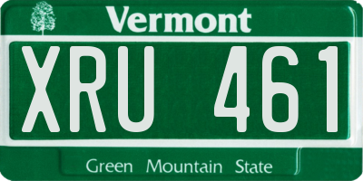 VT license plate XRU461