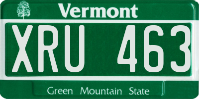 VT license plate XRU463