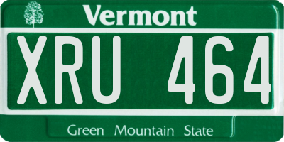 VT license plate XRU464
