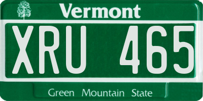 VT license plate XRU465